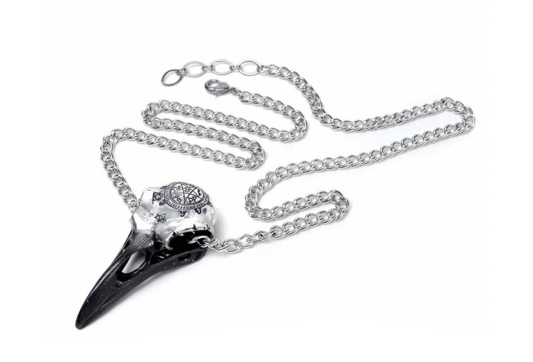 Alchemy Gothic Dragon Skull Unisex Collar Plateado Peltre