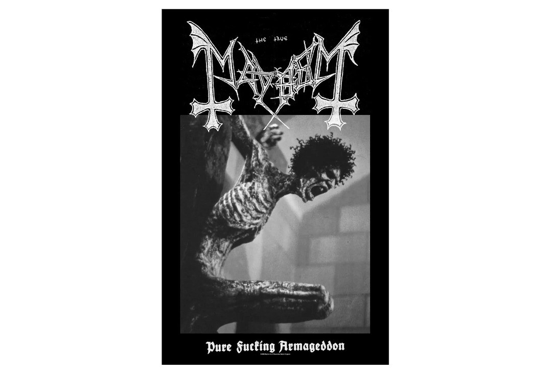 Official Band Merch | Mayhem - Pure Fucking Armageddon Printed Textile Poster