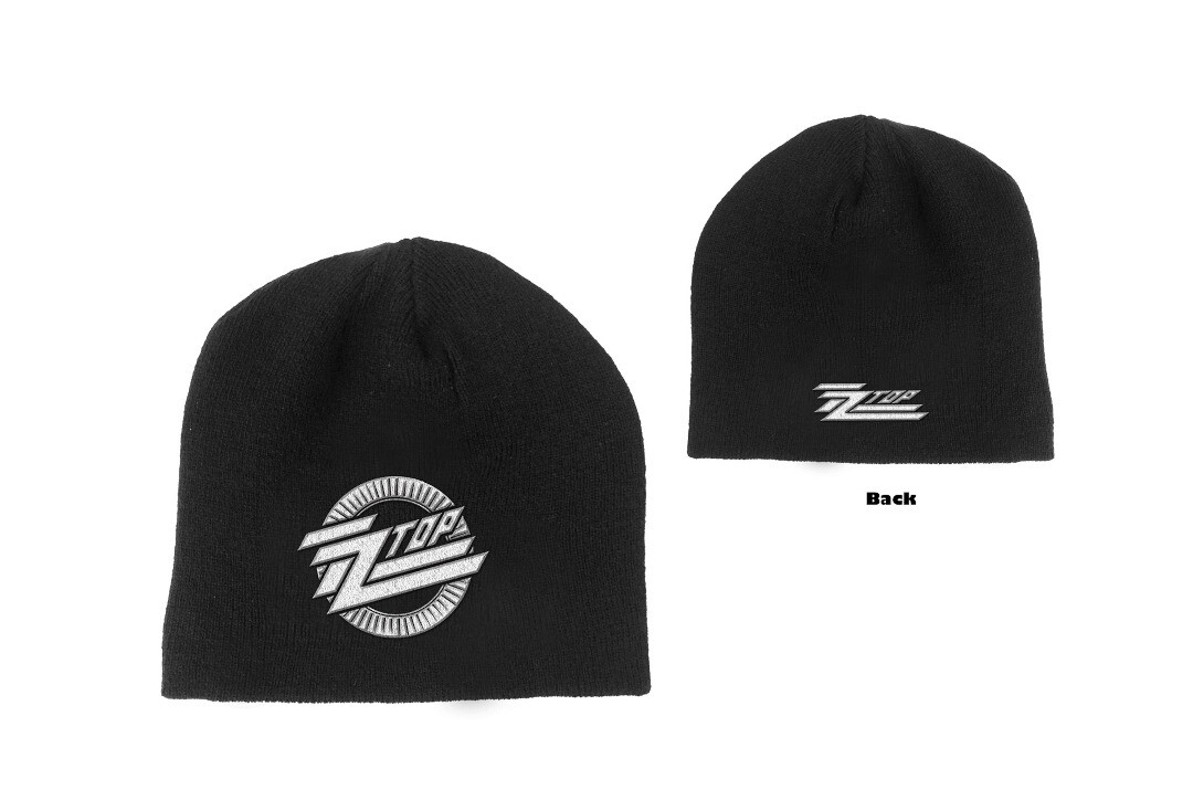 Official Band Merch | ZZ Top - Circle Logo Embroidered Official Knitted Beanie Hat