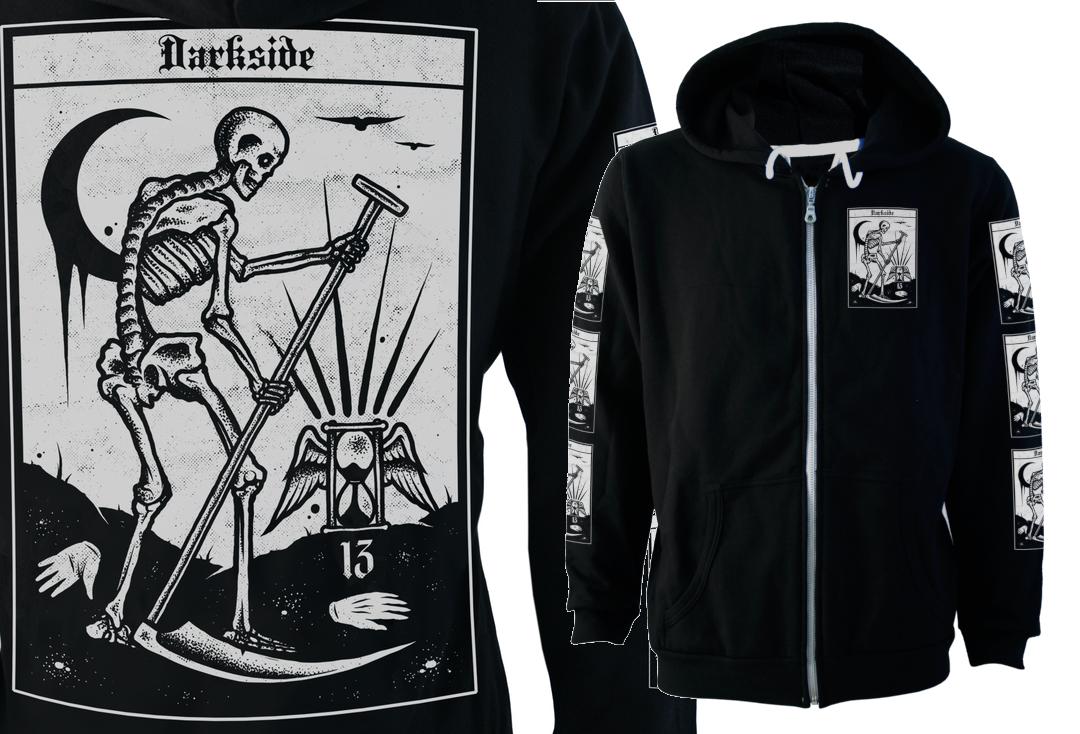 Darkside | Death Tarot Fleece Lined Unisex Zip Hood  - Front & Back