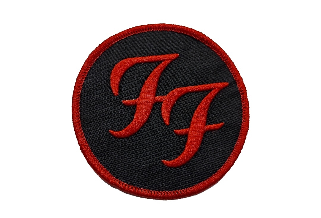 Foo Fighters - Circle Logo Red On Black Iron On Embroidered Patch Iron On Embroidered Patch
