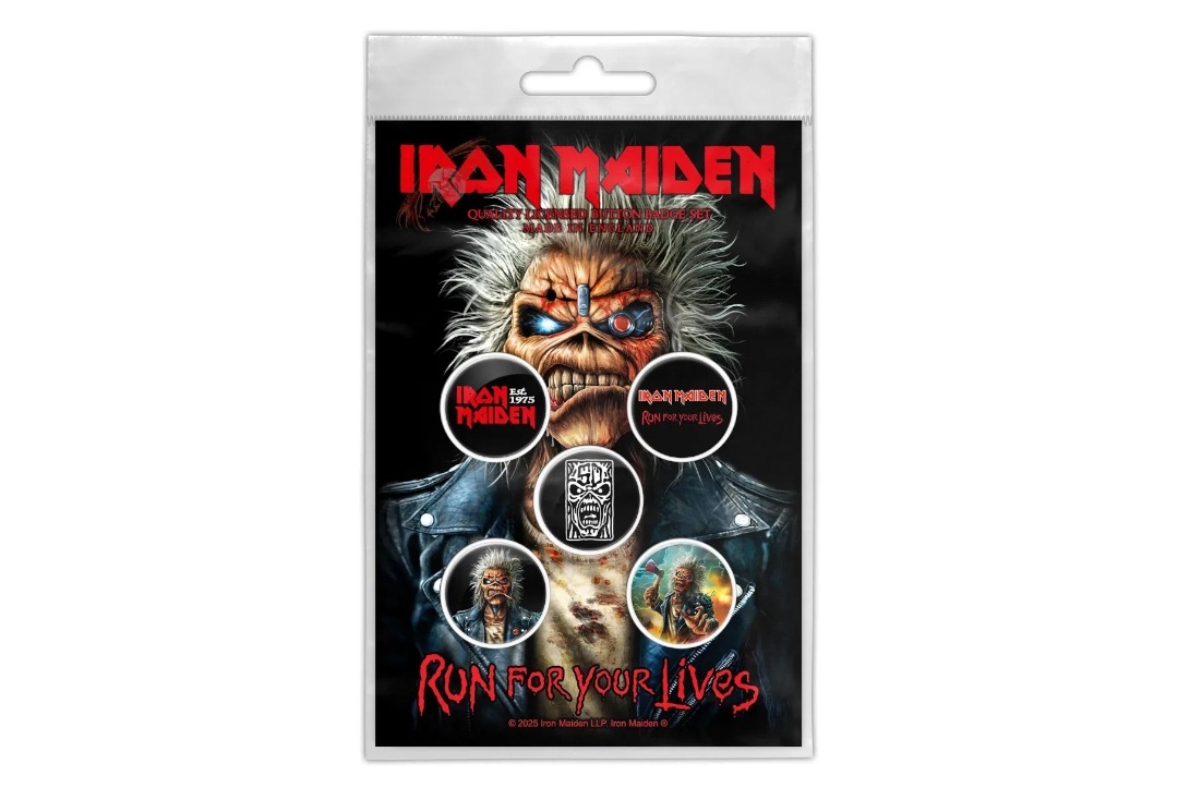 Iron Maiden - Run For Your Lives Official Button Badge Pack