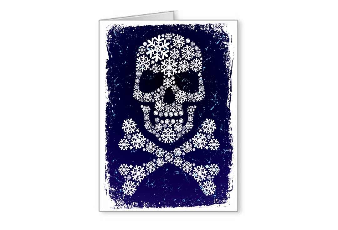 Snowflake Skull Christmas Greeting Card