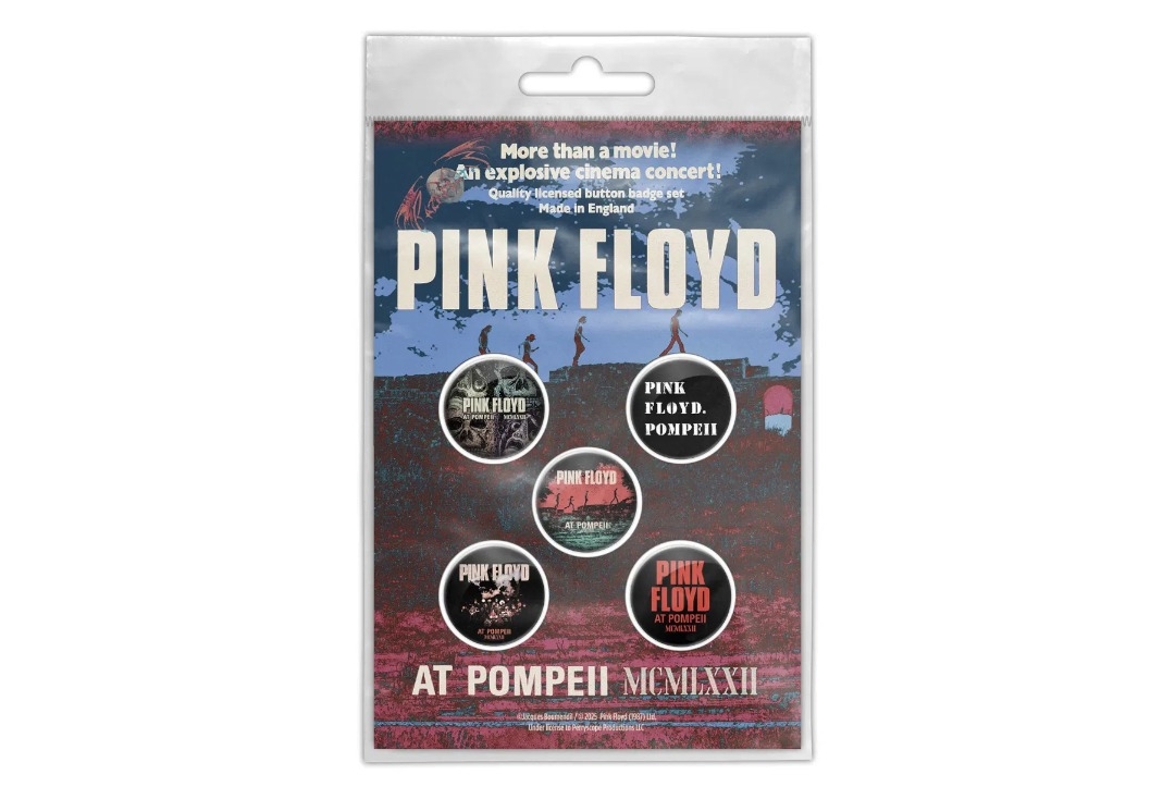 Pink Floyd - Live At Pompeii Official Button Badge Pack