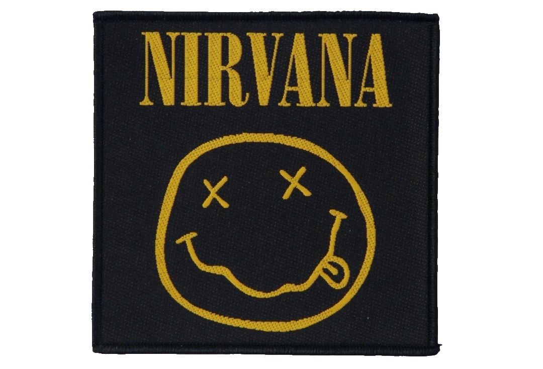 Nirvana - Square Smiley Sew On Woven Patch