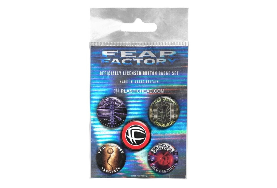 Fear Factory - The Albums 1992 to 2001 Official Button Badge Pack