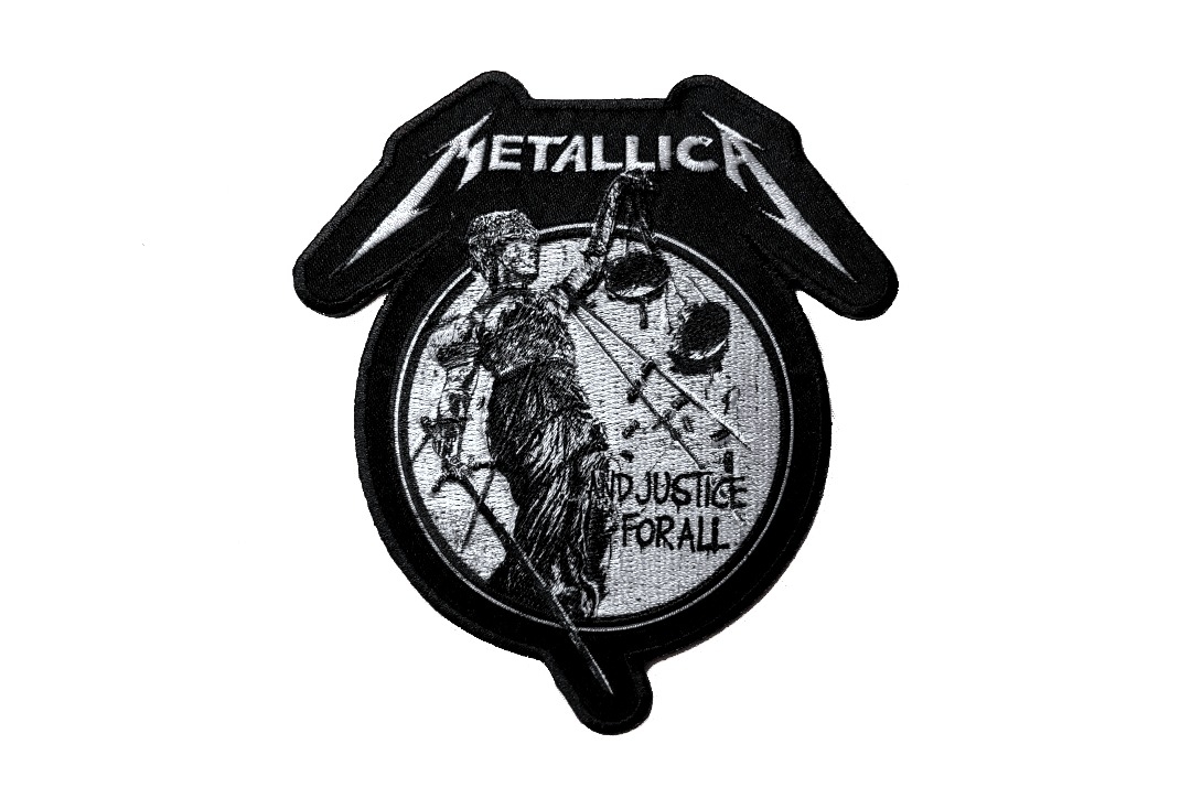 Metallica - Cut Out Justice Mono Iron On Printed & Embroidered Patch