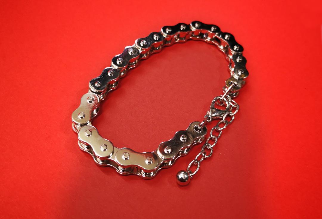 Void Clothing | Chrome Effect Bike Chain Bracelet - Main