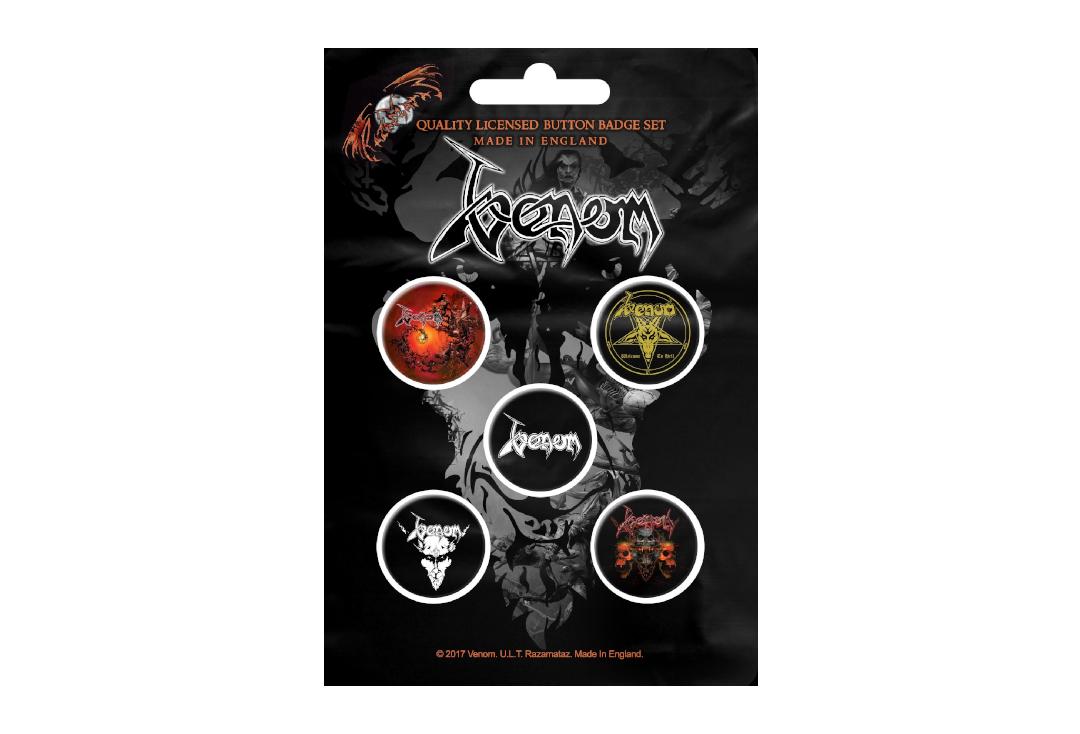 Official Band Merch | Venom - Black Metal Button Badge Pack