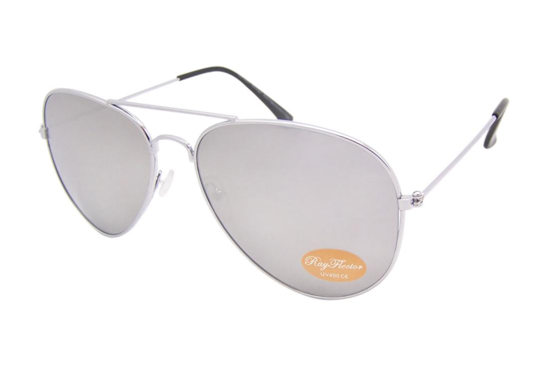 RayFlector | Silver Mirror Aviator Sunglasses