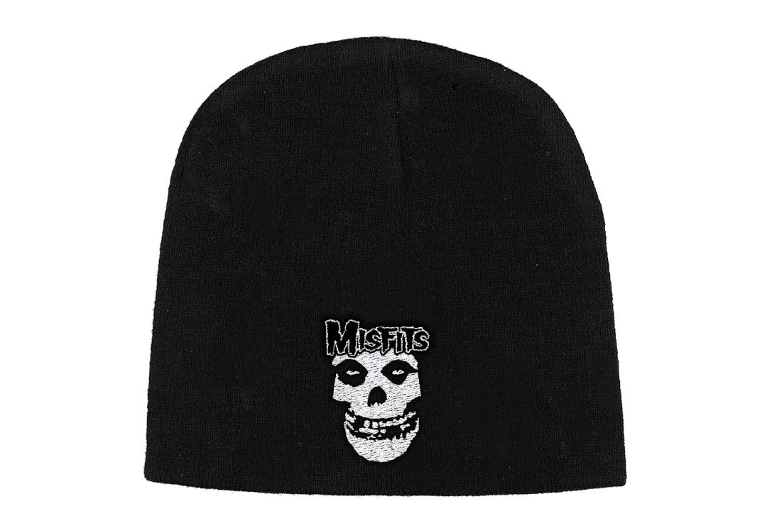 Official Band Merch | Misfits - Logo & Fiend Embroidered Official Knitted Beanie Hat