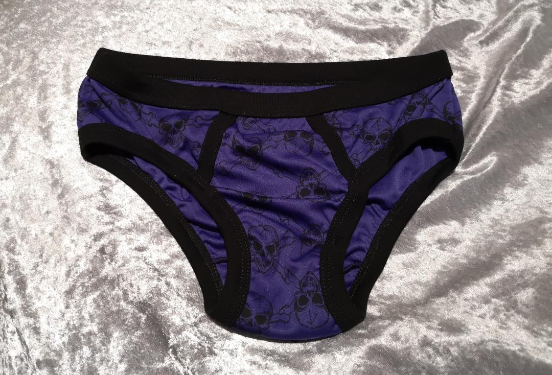Void Clothing | Purple & Black Skull & Crossbones Knickers - Front