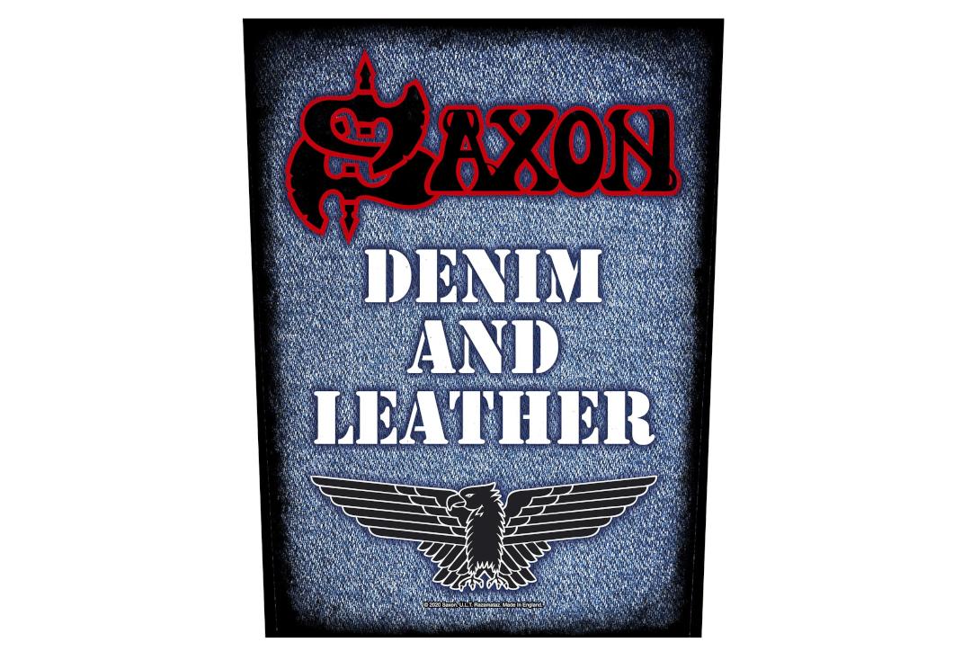 Official Band Merch | Saxon - Denim & Leather Printed Back Patch
