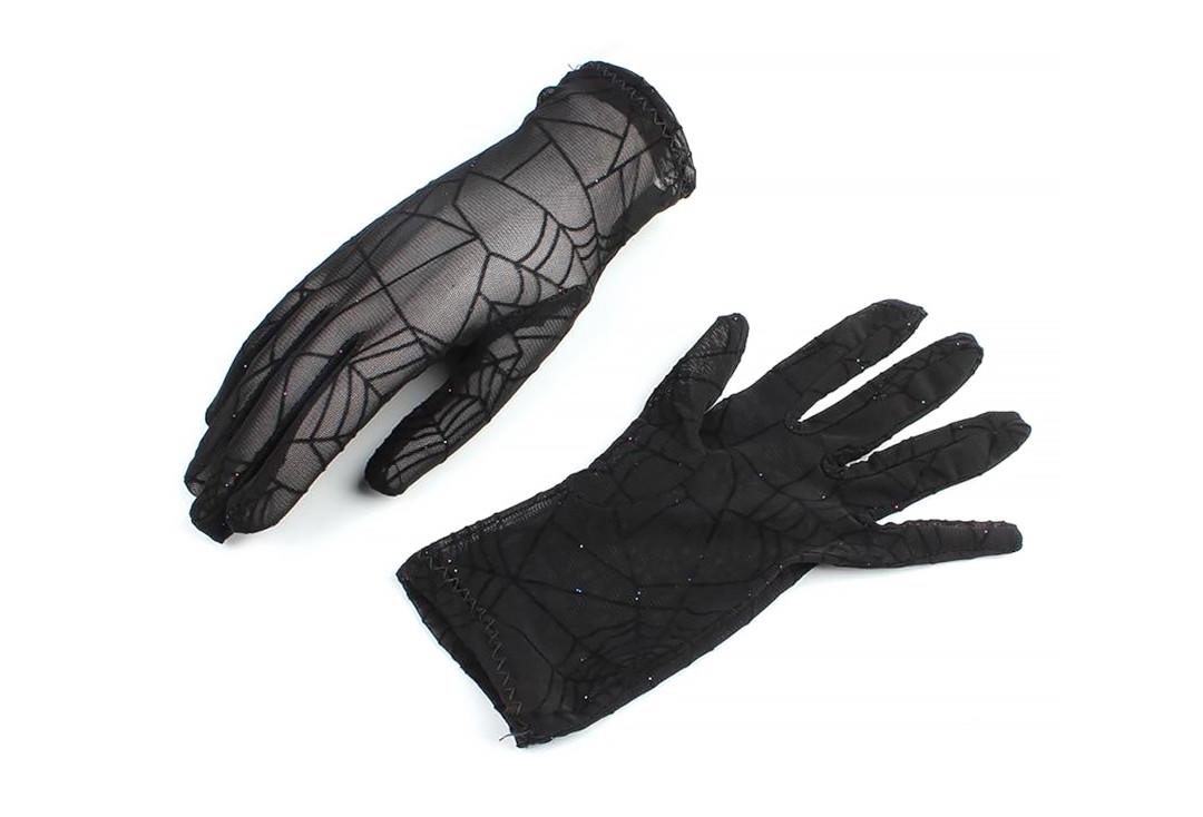 Banned Apparel | Black Widow Cobweb Gloves