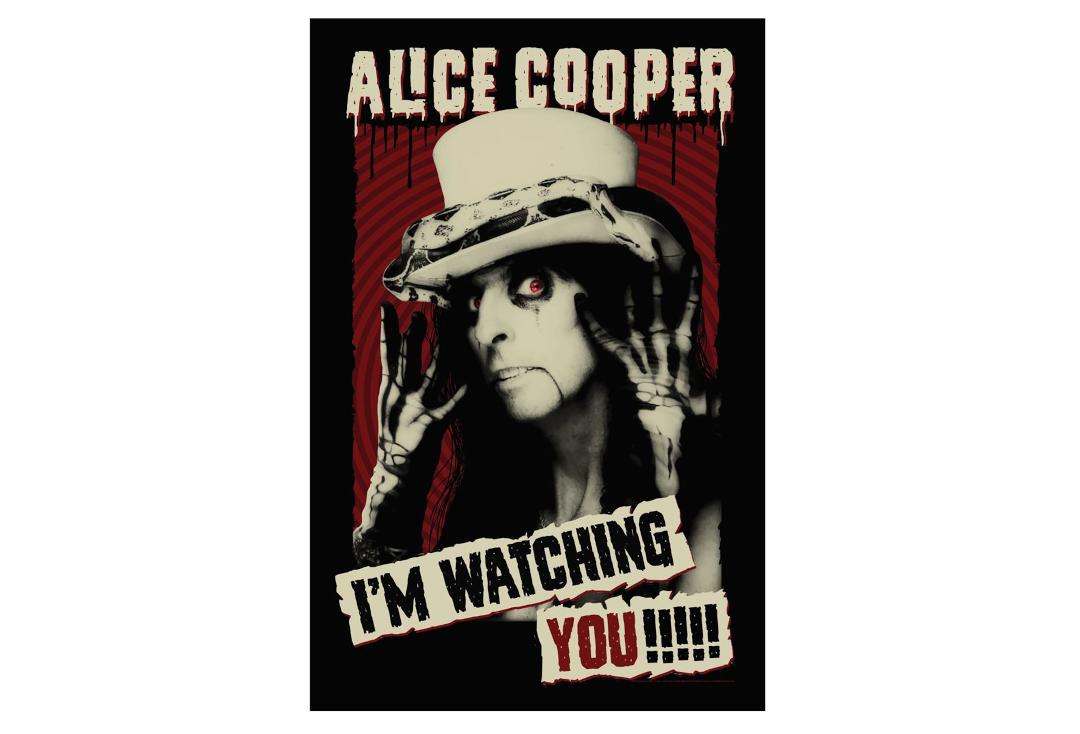 Official Band Merch | Alice Cooper - I'm Watching You Printed Textile Poster
