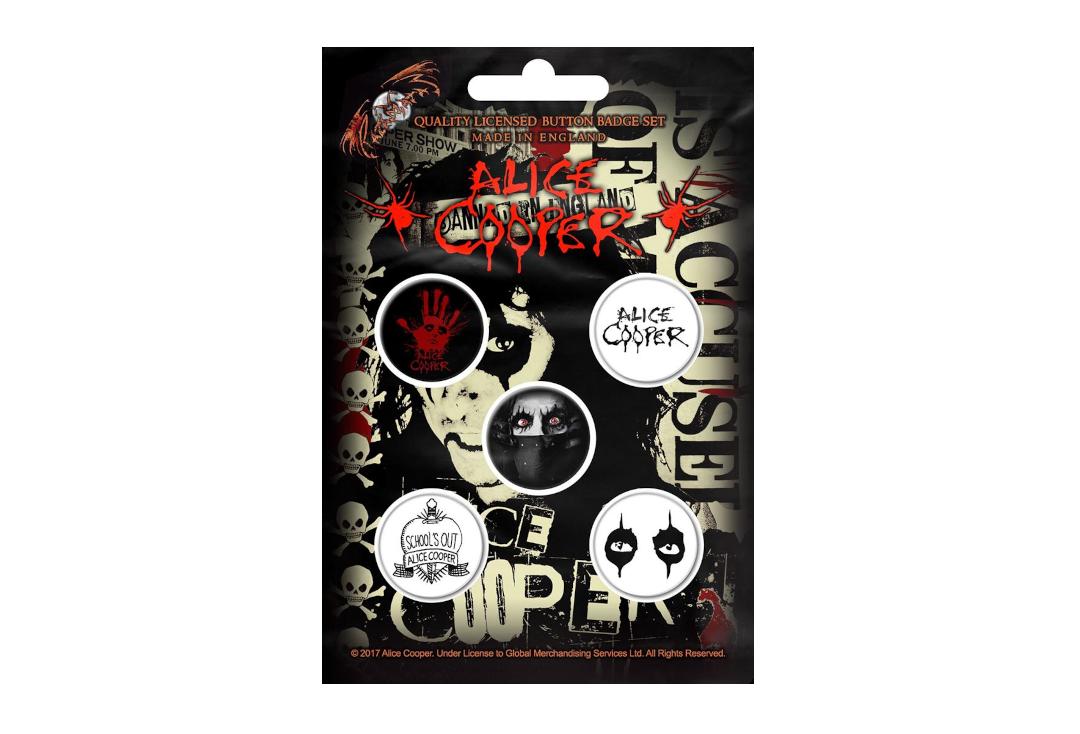 Official Band Merch | Alice Cooper - Eyes Button Badge Pack