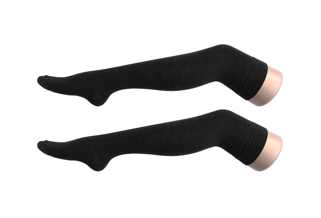 Macahel | Plain Dark Grey Over The Knee Socks