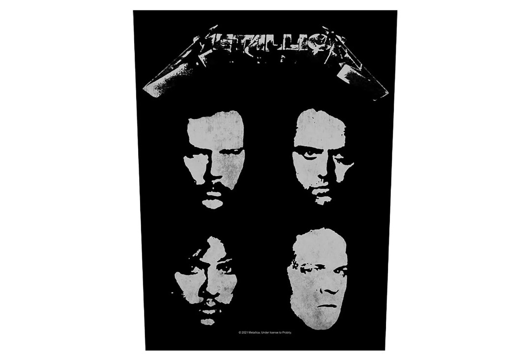 Official Band Merch | Metallica - Black Album FacesPrinted Back Patch