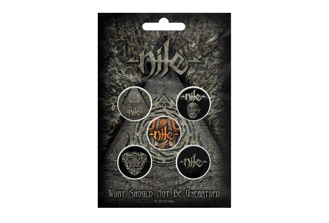 Official Band Merch | Nile - What Should Not Be Unearthed Button Badge Pack