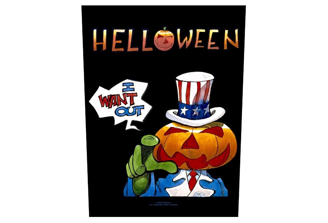 Official Band Merch | Helloween - I Want Out Printed Back Patch