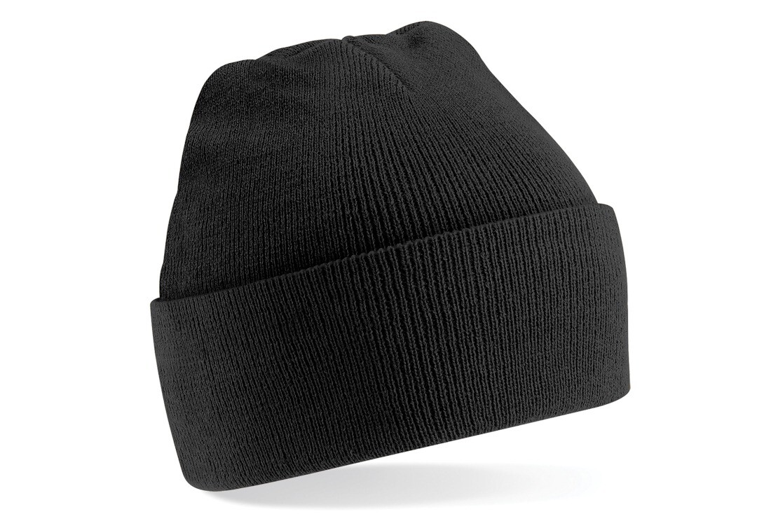 Void Clothing | Black 2 in 1 Beanie Hat - Folded
