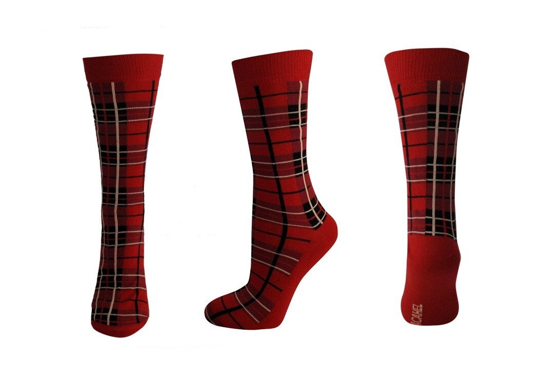 Official Band Merch | Red Tartan Men's Socks