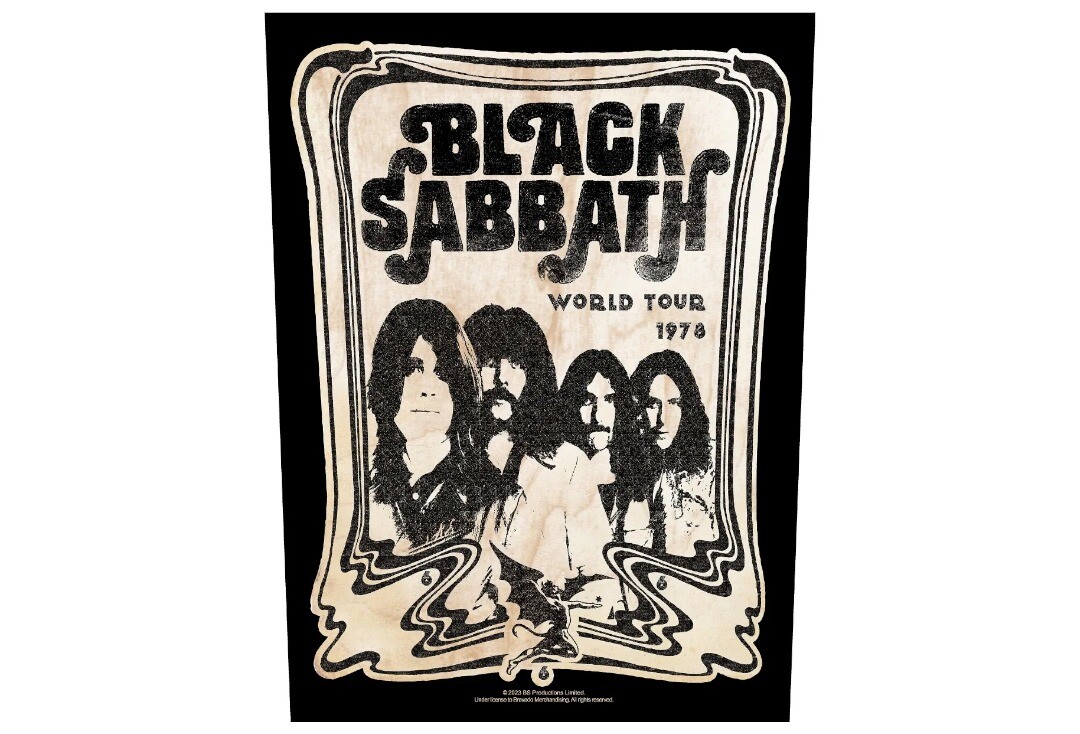 Official Band Merch | Black Sabbath - World Tour 1978 Printed Back Patch