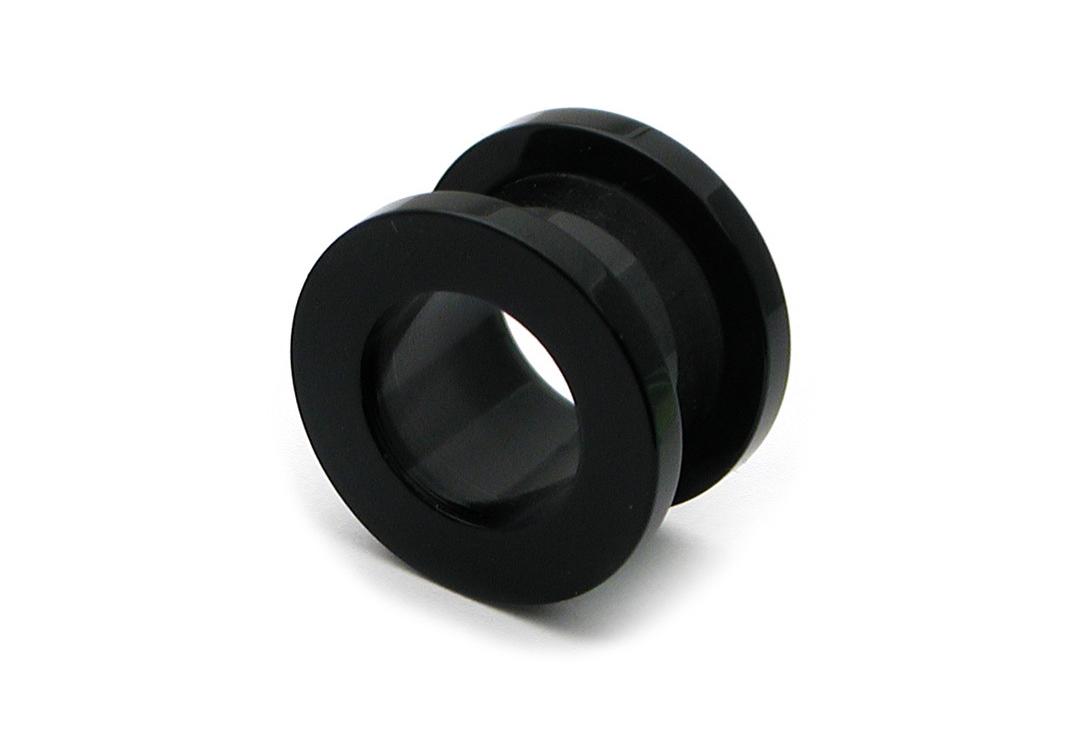 Body Jewellery | Black Acrylic Screw Tunnel - 3mm to 24mm