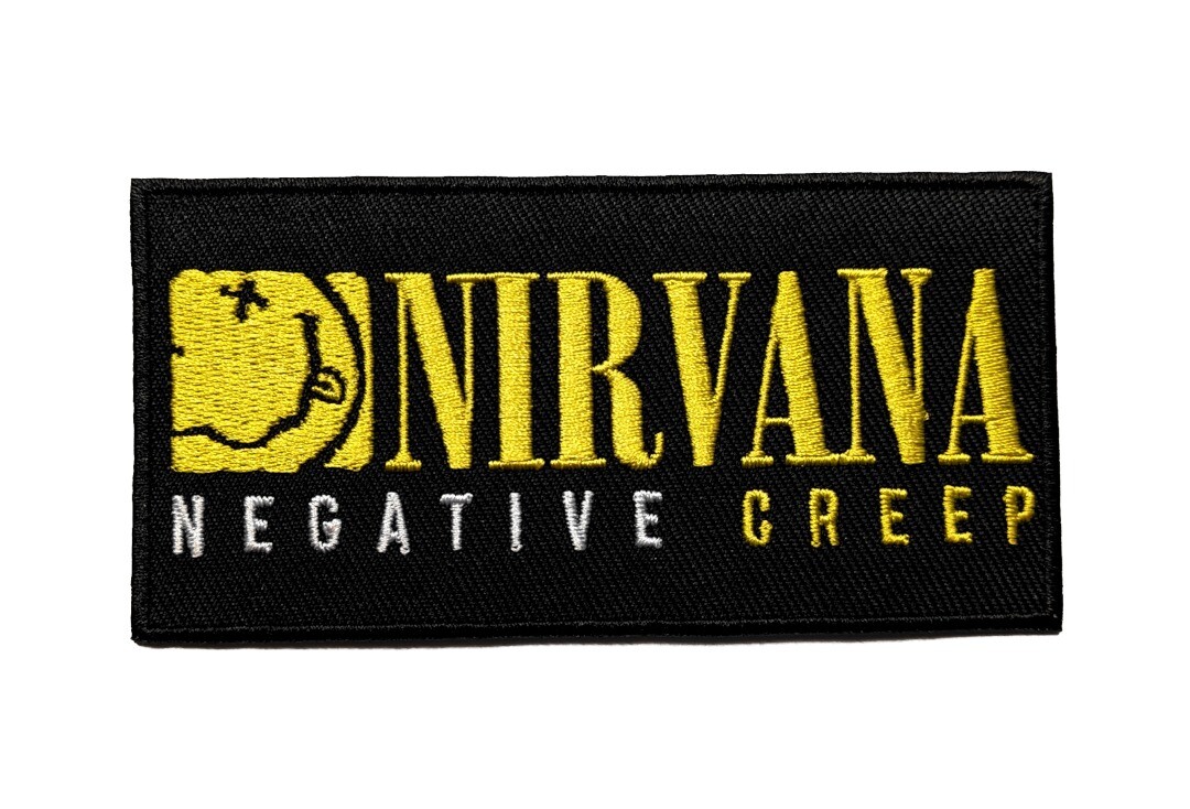 Official Band Merch | Nirvana - Happy Face Negative Creep Woven Patch
