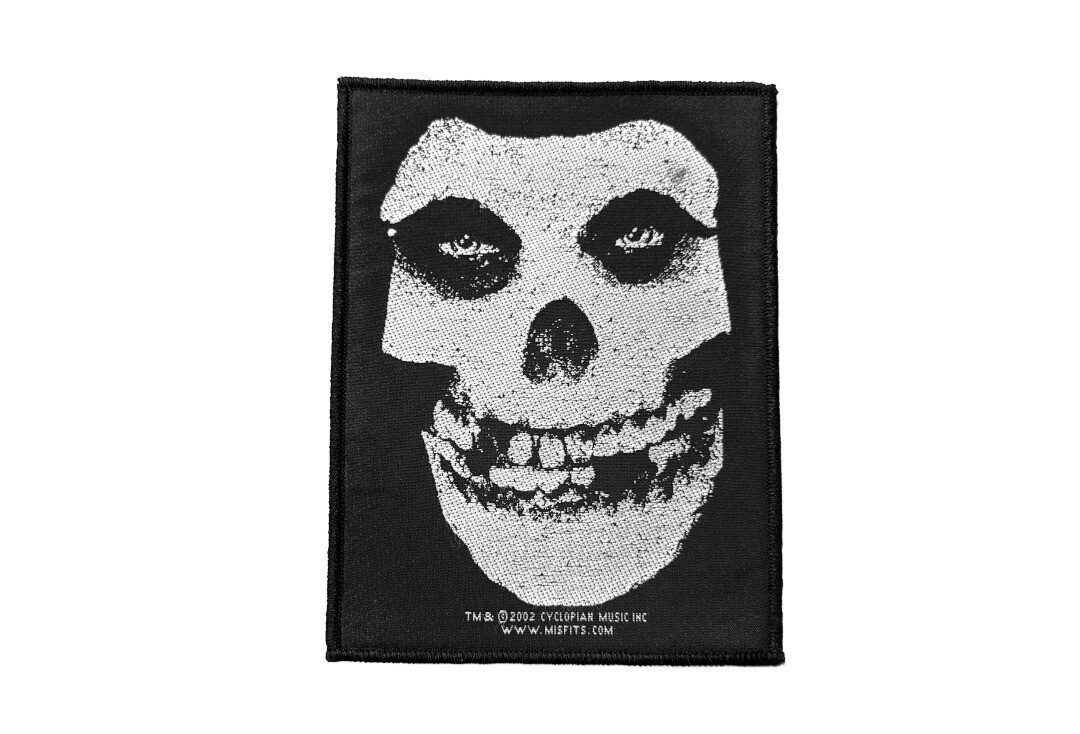 Official Band Merch | Misfits - White Skull Woven Patch