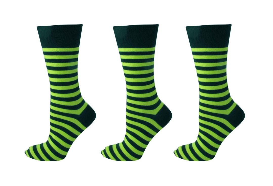 Lime Green & Black Thin Stripe Macahel Men's Socks