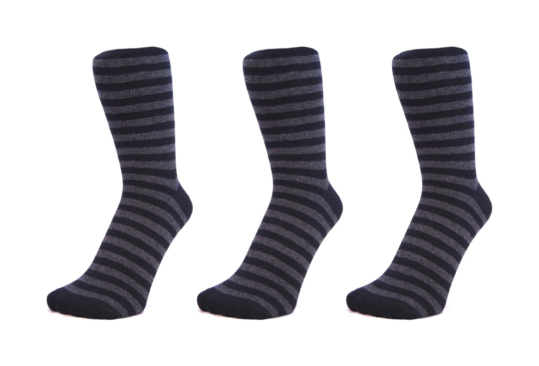 Dark Grey & Black Thin Stripe Macahel Men's Socks