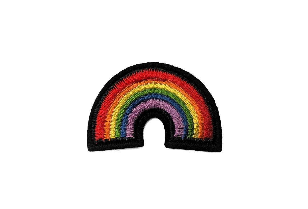Small Rainbow Iron On Embroidered Patch