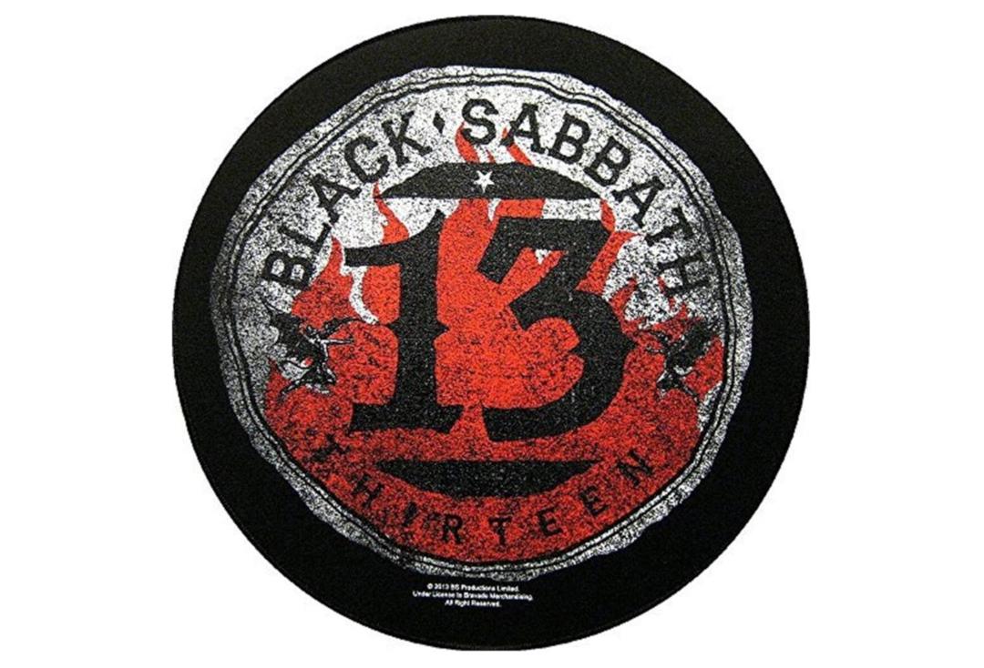 Official Band Merch | Black Sabbath - 13/Flames Circular Printed Back Patch