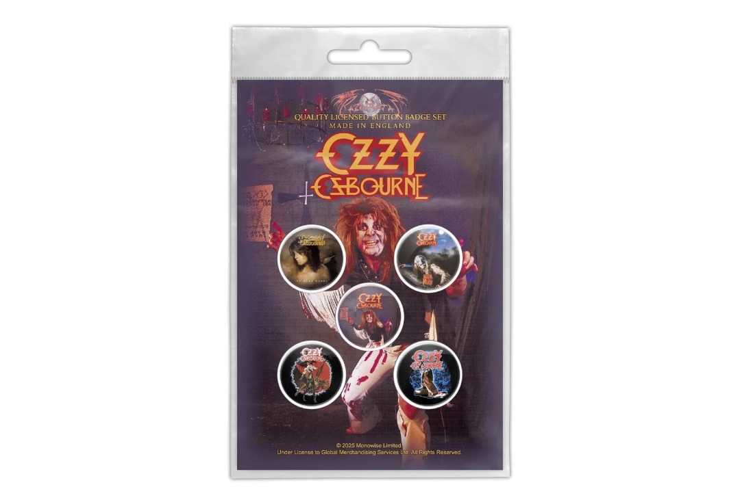 Ozzy Osbourne - Diary Of A Madman Official Button Badge Pack