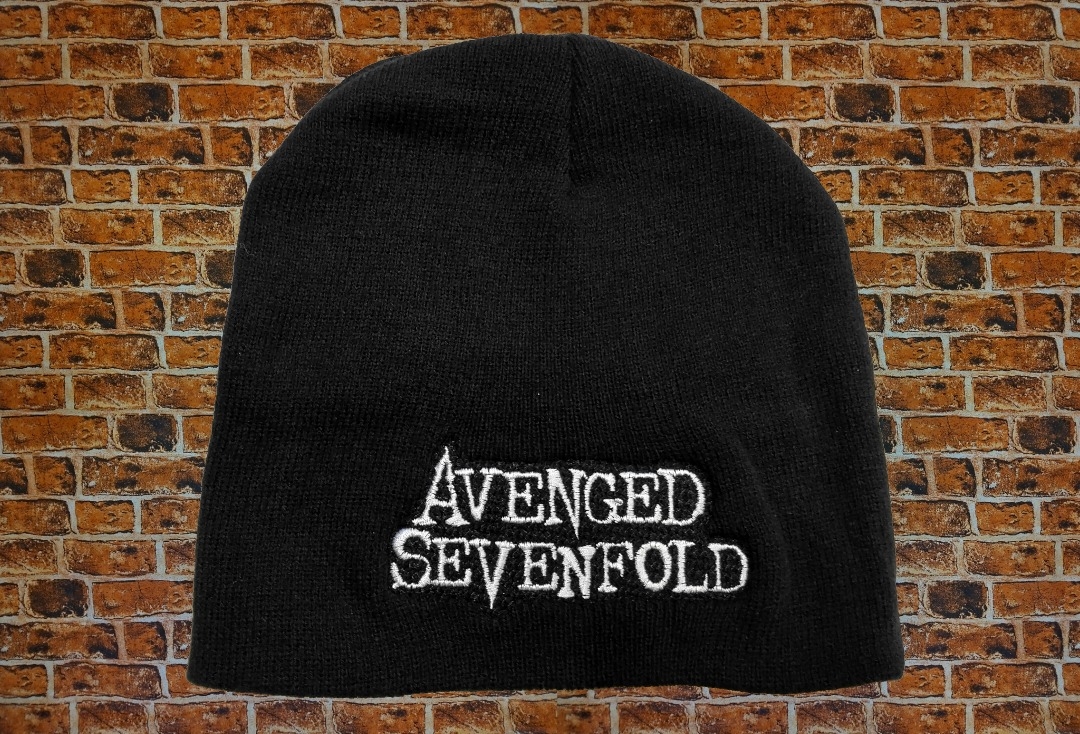 Avenged Sevenfold - White Logo Embroidered Official Knitted Beanie Hat