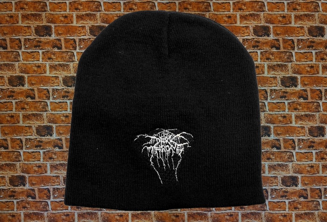 Darkthrone - White Logo Embroidered Official Knitted Beanie Hat