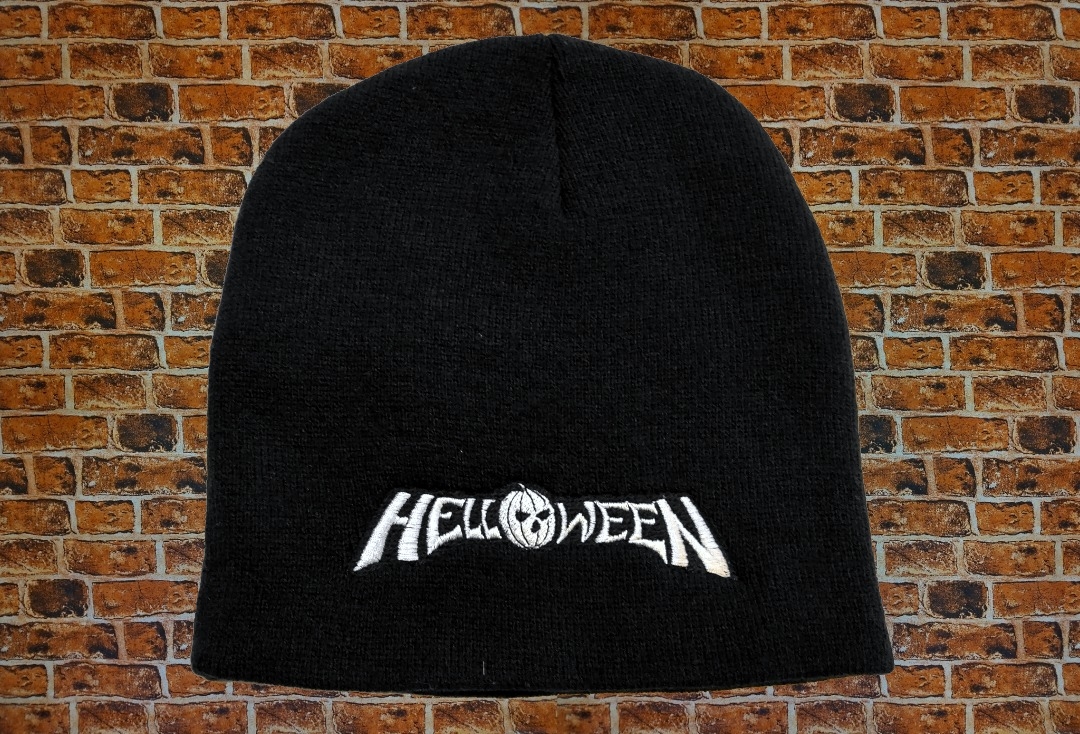Helloween - White Logo Embroidered Official Knitted Beanie Hat