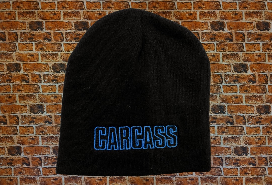 Carcass - Blue Logo Embroidered Official Knitted Beanie Hat