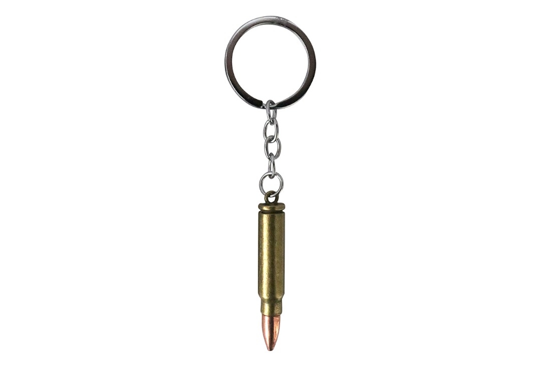 Gold Coloured Bullet Shaped Metal Keyring