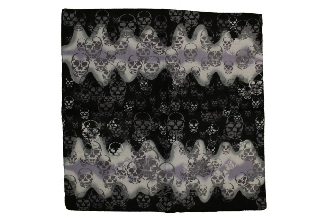 Wavy Skulls Cotton Bandana