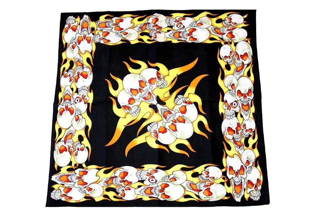 Skulls & Flames Cotton Bandana