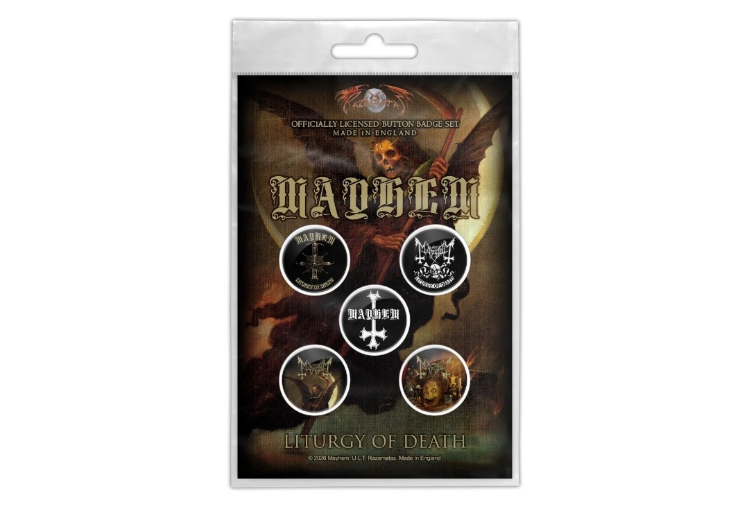 Mayhem - Liturgy Of Death Official Button Badge Pack