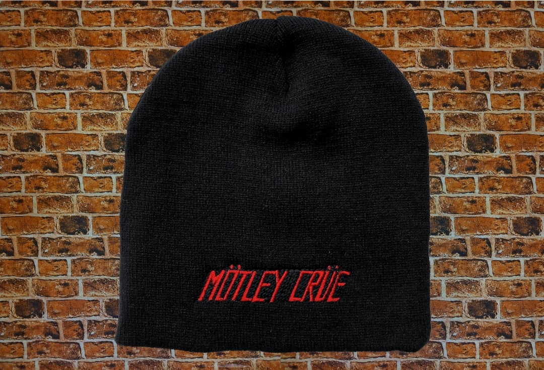 Motley Crue - Red Logo Embroidered Official Knitted Beanie Hat
