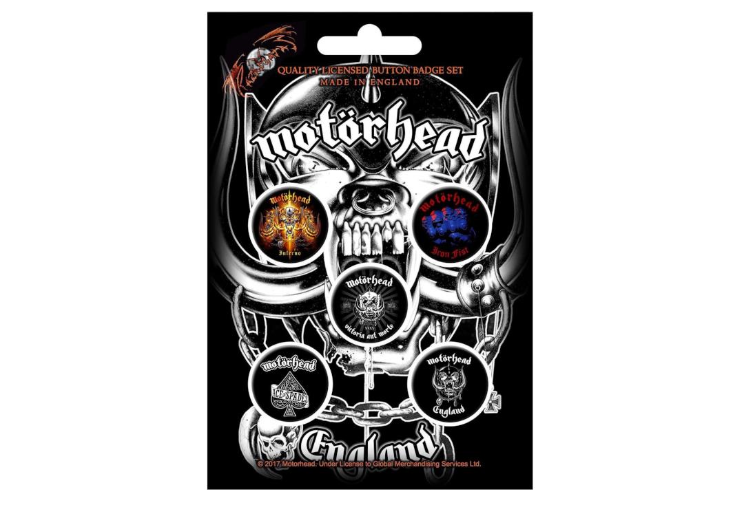 Official Band Merch | Motorhead - England Button Badge Pack