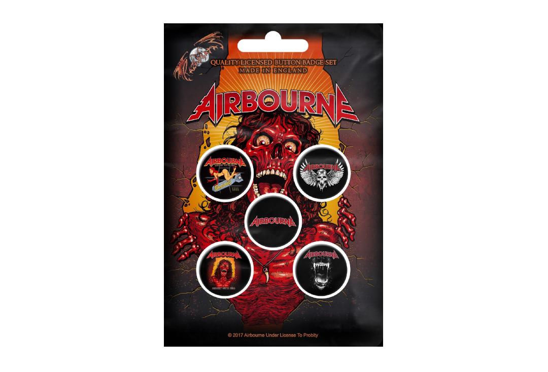 Official Band Merch | Airbourne - Breakin' Outta Hell Button Badge Pack
