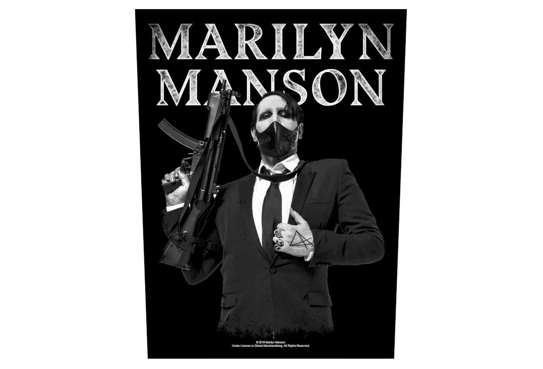 Official Band Merch | Marilyn Manson - Machine Gun Printed Back Patch