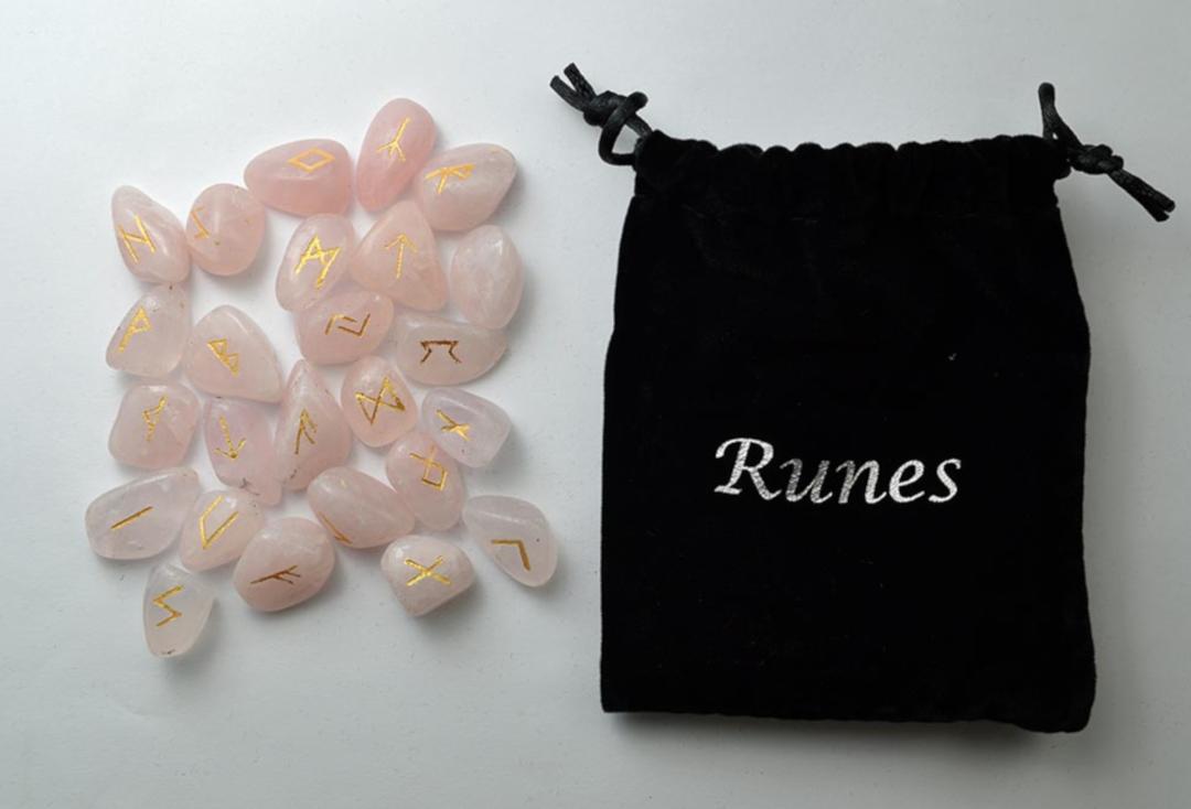 Void Clothing | Rose Quartz Rune Stone Set