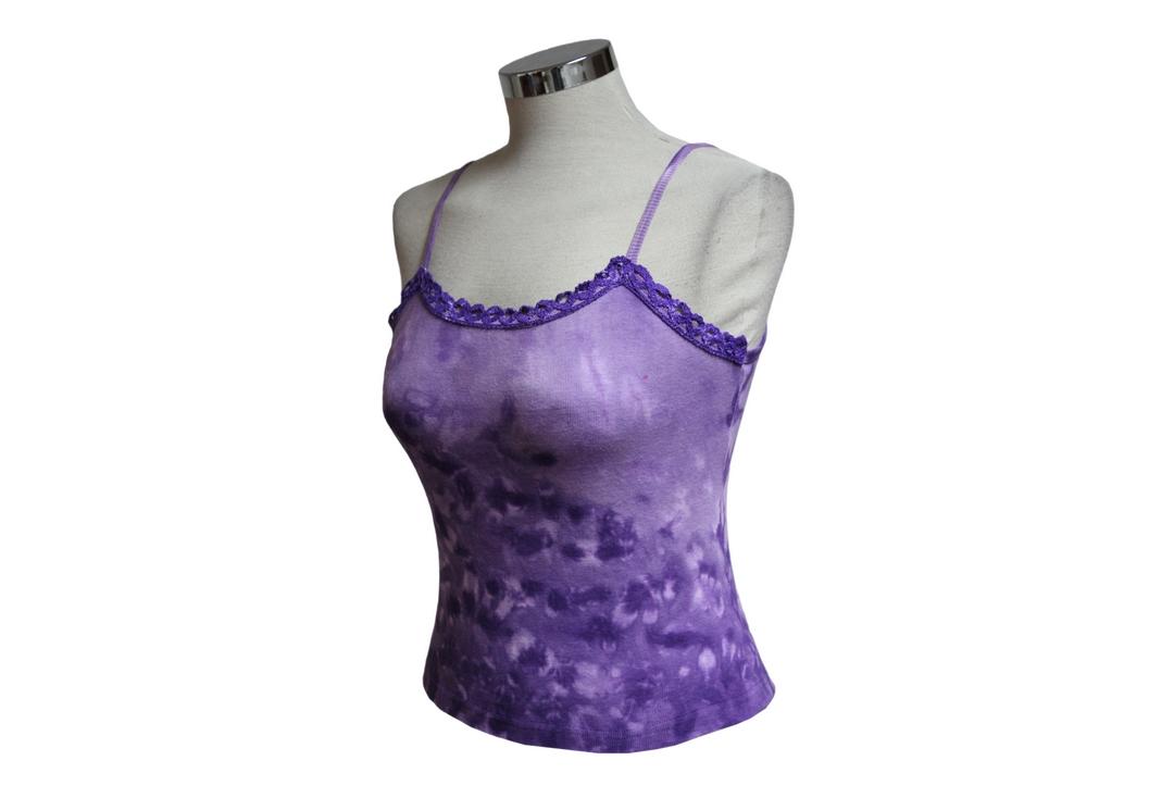 Void Clothing | Purple Tie Dyed Strappy Vest - Front Side