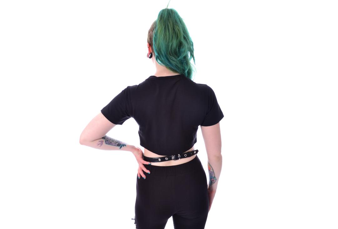 Heartless | Saidy Black Short Sleeve Harness Top - Back